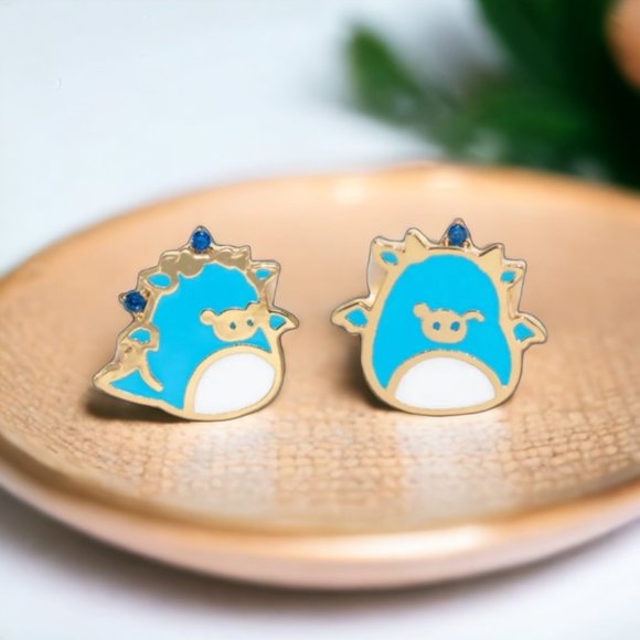 Tatiana the Dragon Squishmallows Character Metal Enamel Earrings - Picture 1 of 3